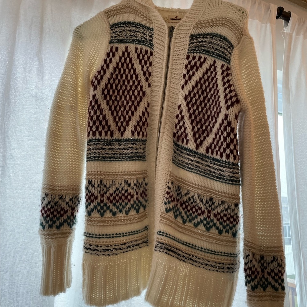 Hollister size small crochet style hoodie